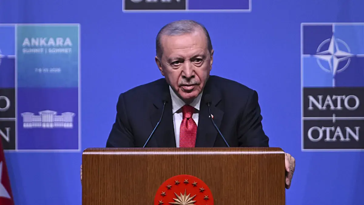Cumhurbaşkanlığı Külliyesi'nde düzenlenen NATO Zirvesi'nden bir kare.