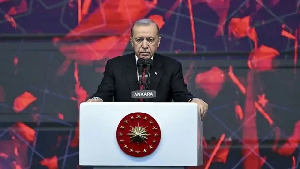 Cumhurbaşkanı Recep Tayyip Erdoğan, 15 Temmuz anma programında konuşma yapıyor.