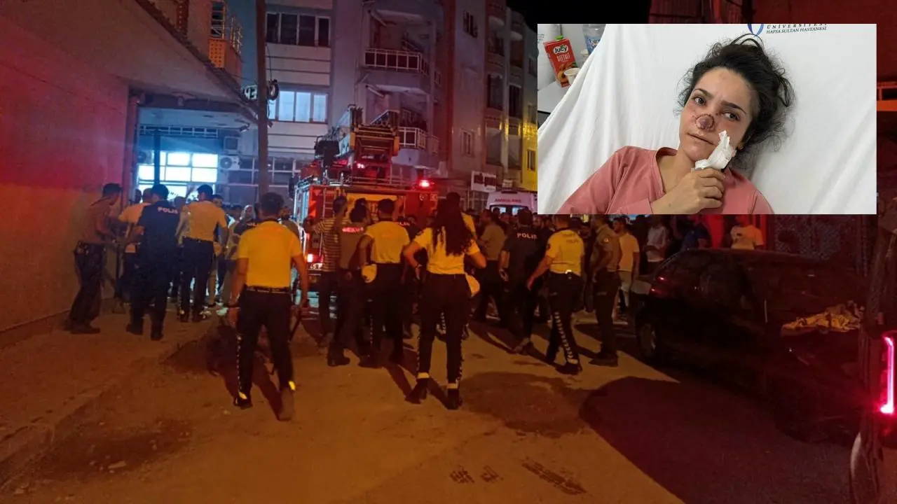Manisa'da yaşanan şiddet olayı sonrası adliye binası önünde güvenlik önlemleri.