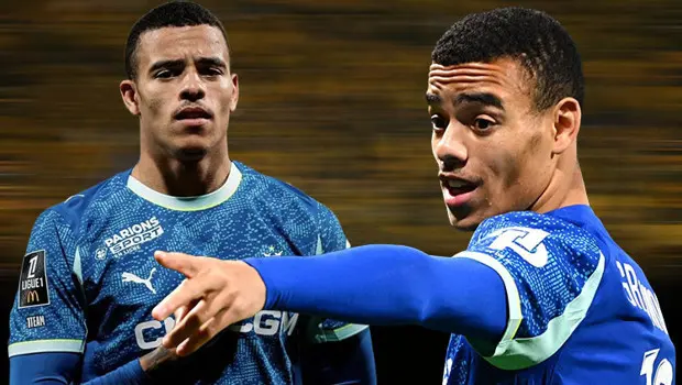 Mason Greenwood Marsilya kampında antrenman yaparken görülüyor.
