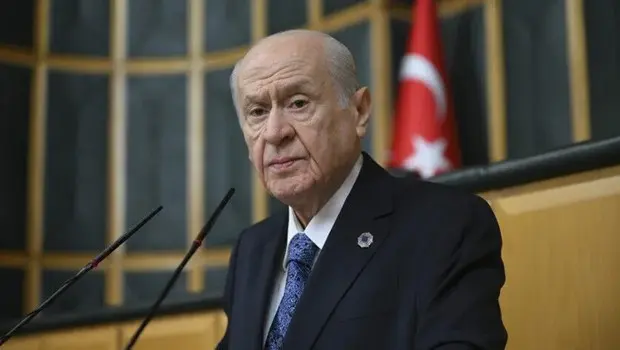 MHP Genel Başkanı Devlet Bahçeli açıklama yaparken.