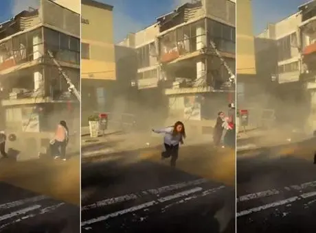Kolombiya'da deprem sonrası oluşan hasar ve arama kurtarma çalışmaları.