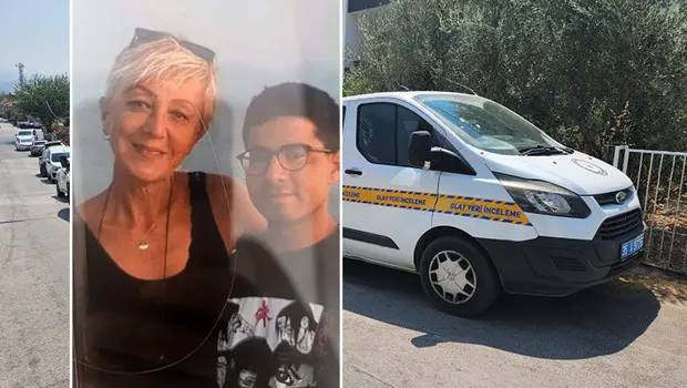 Urla'da olayın yaşandığı sokakta polis ekipleri inceleme yapıyor.