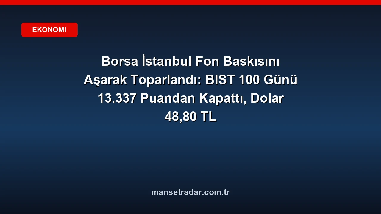 BIST 100 endeksi fon baskısını aşarak 13.337 puandan kapandı.