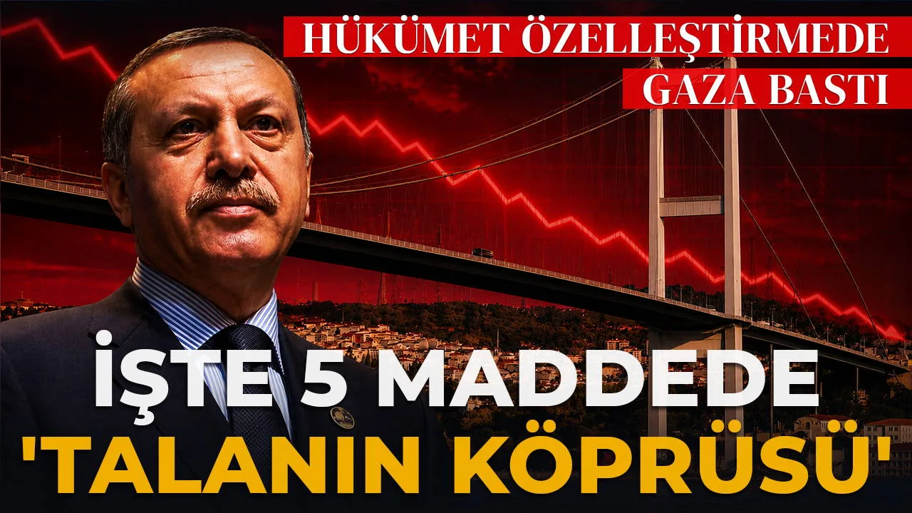 Boğaz köprüleri ve otoyolların özelleştirme kararını gösteren bir görsel.