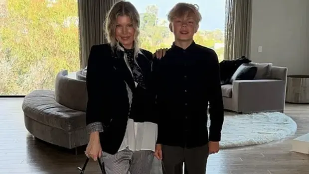 Fergie ve Josh Duhamel, oğulları Axl Jack ile birlikte.