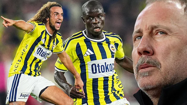 Sergen Yalçın, bir spor programında Fenerbahçe'nin taktiklerini ve şampiyonluk yarışını değerlendirirken.