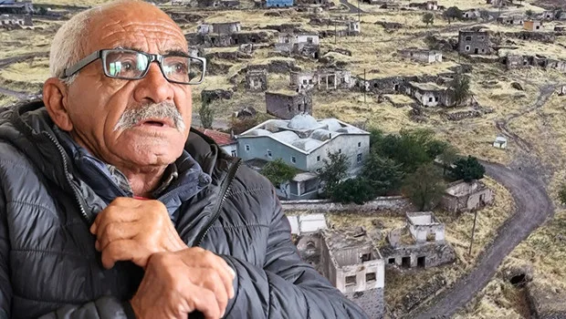 Aksaray'ın Gözlükuyu köyünde, su kıtlığı nedeniyle terk edilen köyde 11 yıldır tek başına yaşayan 72 yaşındaki Selami...
