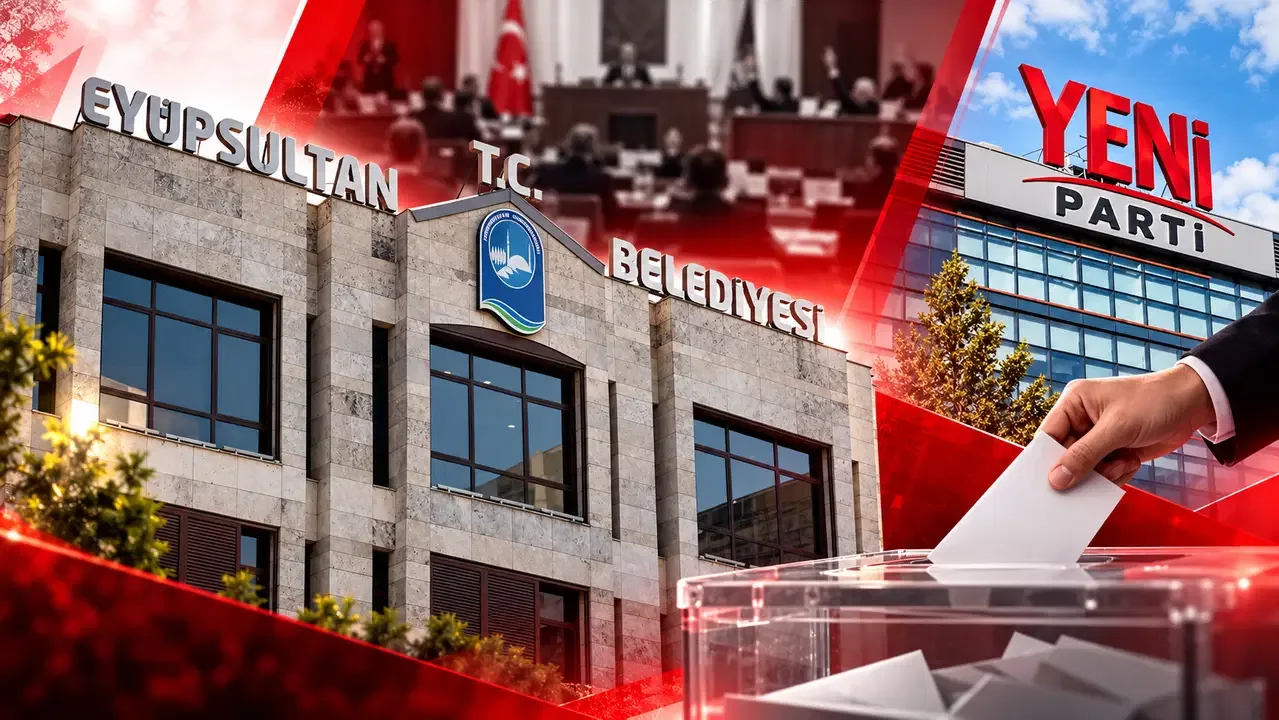 Eyüpsultan Belediye Meclisi'nde başkanvekili seçimi sırasında yaşanan tartışmalı anları gösteren bir görsel.