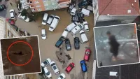 İstanbul'da sel felaketinin ardından sular altında kalan bir şehir manzarası.