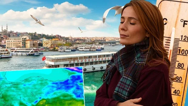 İstanbul'da güneşli bir sonbahar günü, sıcaklıkların yükselişini simgeliyor.