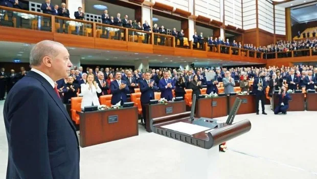 Cumhurbaşkanı Recep Tayyip Erdoğan, TBMM 28. Dönem 5. Yasama Yılı açılışında konuşma yaparken.