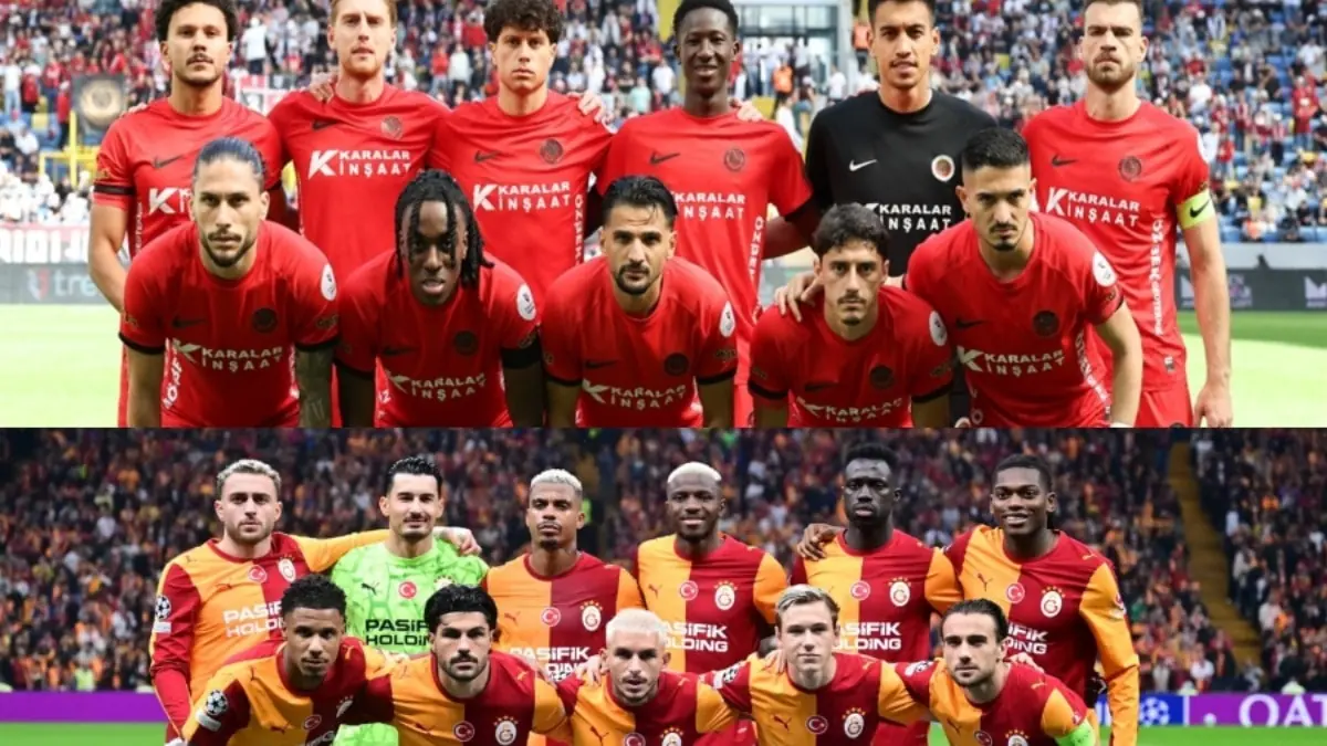 Galatasaray ve Gençlerbirliği futbol takımlarının stadyumda karşılaştığı bir maç görüntüsü.