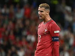 Cristiano Ronaldo im Trikot der portugiesischen Nationalmannschaft während einer Trainingseinheit.