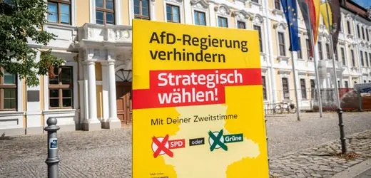 Ein politisches Wahlplakat einer NGO im öffentlichen Raum.