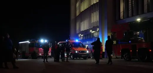 Deutsche Bank Park Stadion in Frankfurt nach einem Fehlalarm.