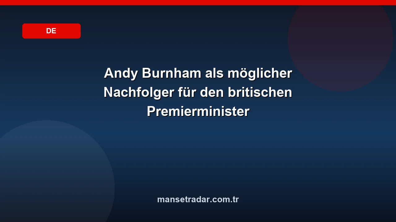 Andy Burnham als möglicher Nachfolger für den britischen Premierminister