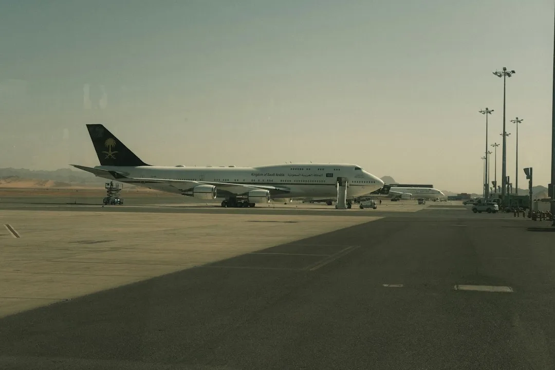 Riyadh's King Khalid International Airport terminal showing damage after Houthi missile strikes.